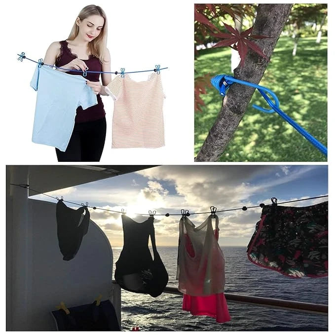 Portable Elastic Clothesline Wire